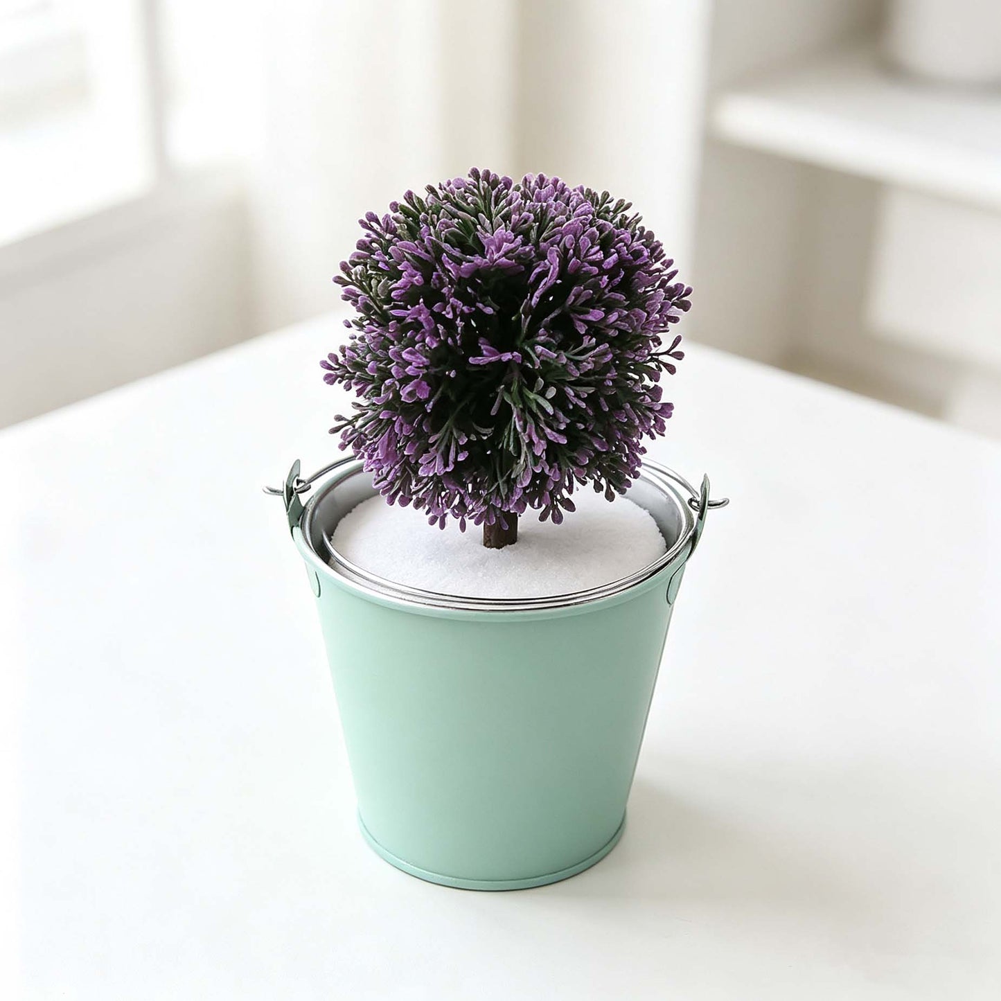 Light Green Mini Metal Bucket Table Decor Pot