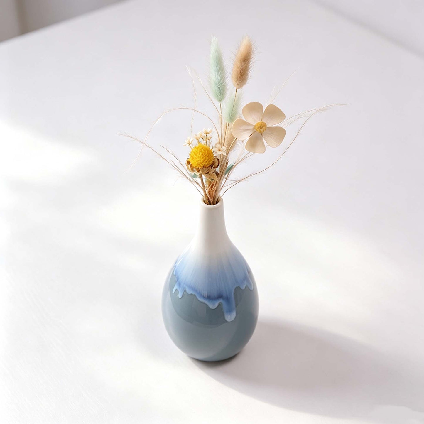 Gradient Glaze Teardrop Ceramic Vase Table Decor