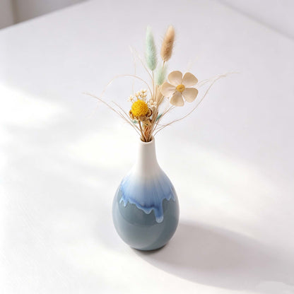 Gradient Glaze Teardrop Ceramic Vase Table Decor