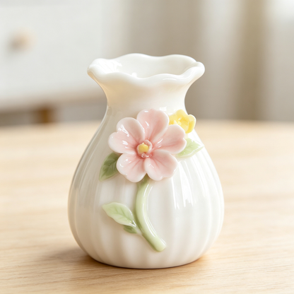 Handmade Floral Ceramic Mini Vase Table Decor