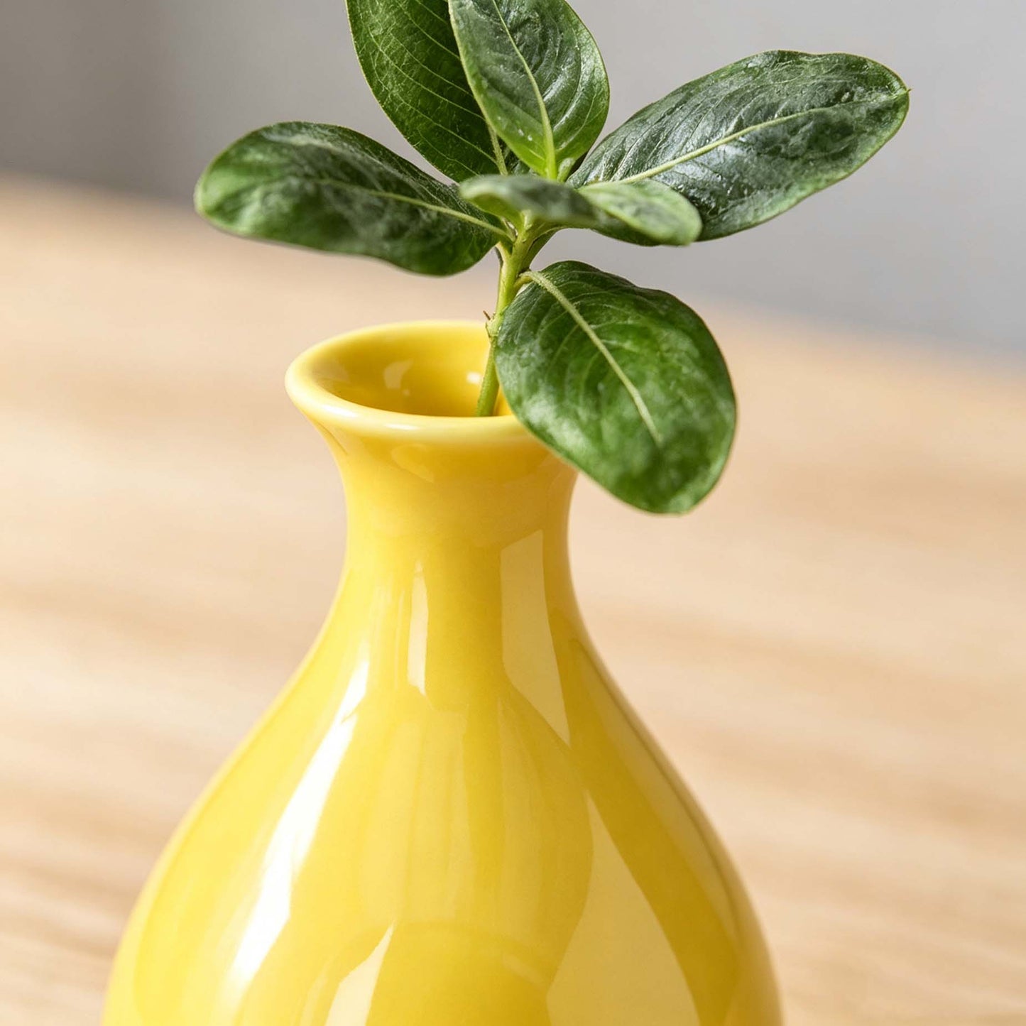 Yellow Ceramic Pear Shaped Mini Vase Table Decor