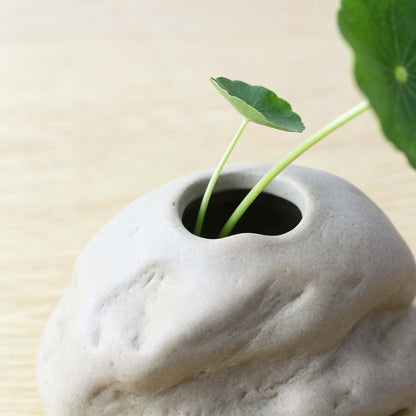 Stone Shaped Ceramic Mini Vase Table Plant Decor