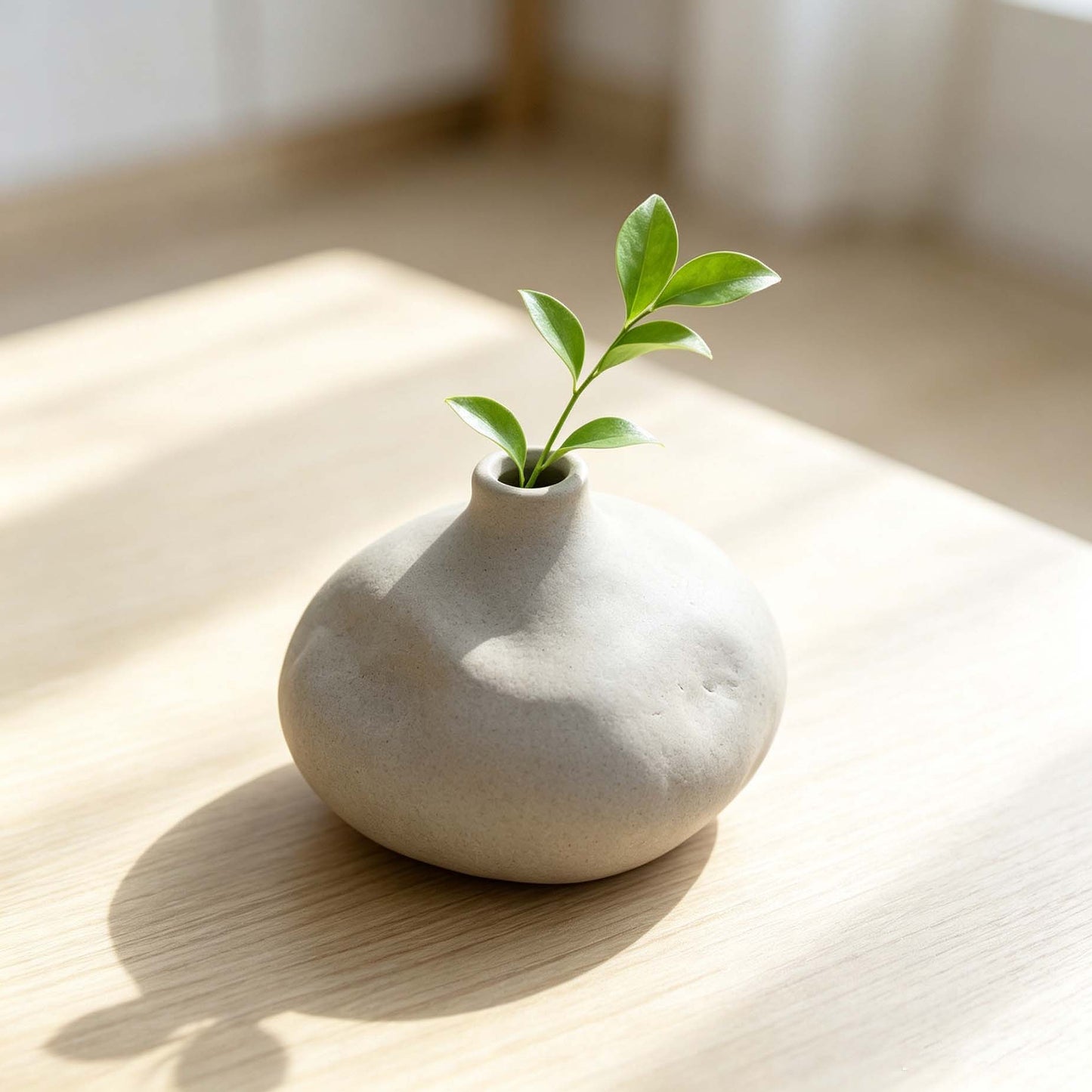 Stone Shaped Ceramic Mini Vase Table Plant Decor