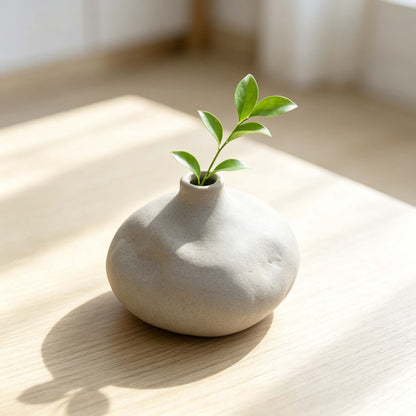 Stone Shaped Ceramic Mini Vase Table Plant Decor